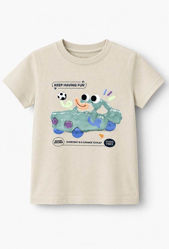Bawełniany t-shirt z nadrukiem samochodu