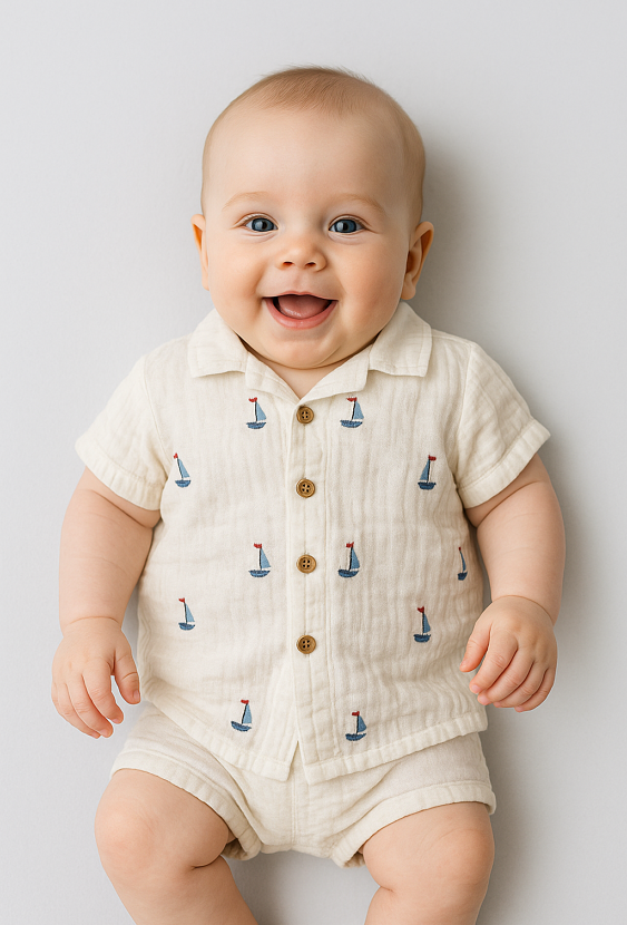 Bawełniana koszula z haftem