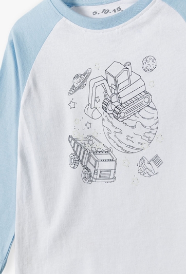 Piżama bawełniana dla chłopca - niebieska z długim rękawem