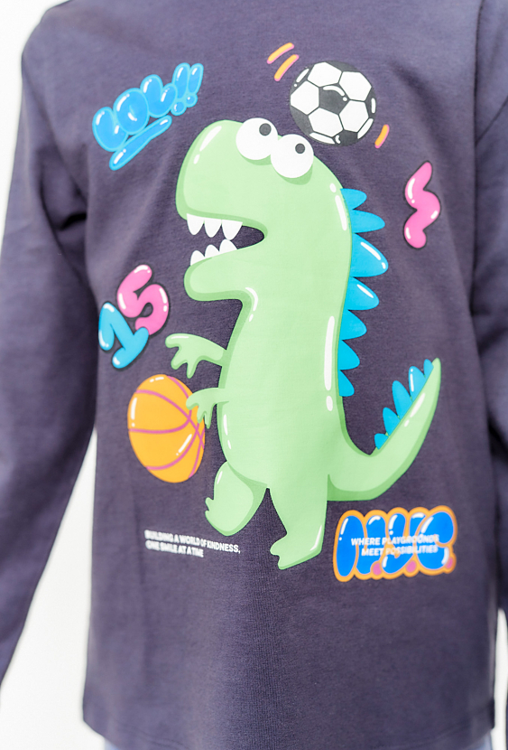 Bawełniana bluzka z dinozaurem