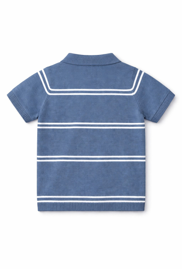 Polo swetrowe w paski dla chłopca