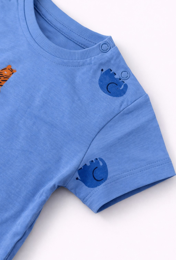 Rampers niemowlęcy niebieski w zwierzątka