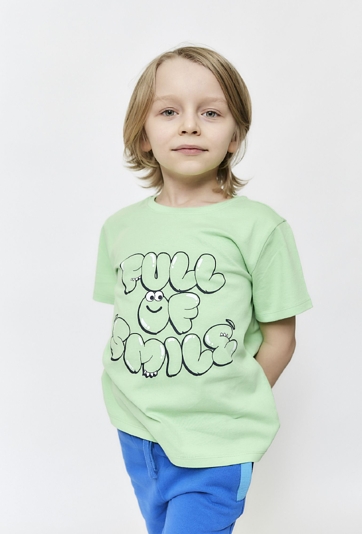 T-shirt chłopięcy Full of smile - zielony