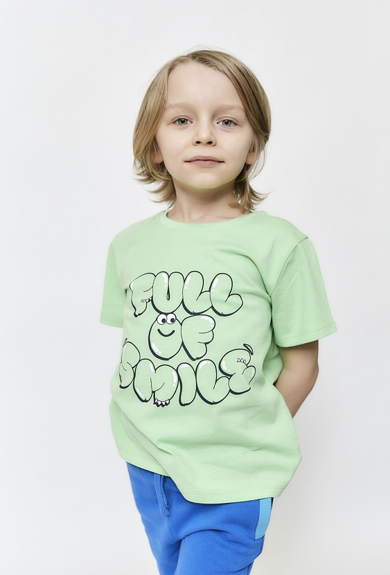 T-shirt chłopięcy Full of smile - zielony
