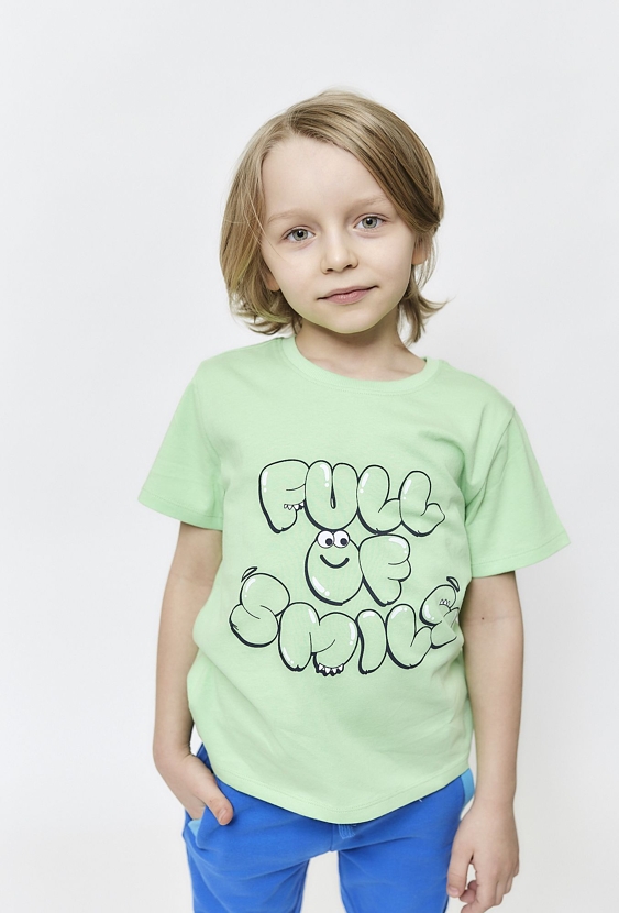 T-shirt chłopięcy Full of smile - zielony