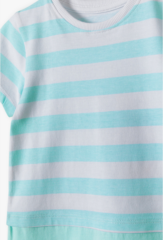 Krótki pajac niemowlęcy w paski