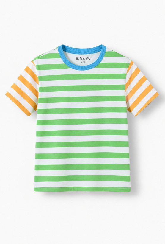 Bawełniany T-shirt w paski dla chłopca