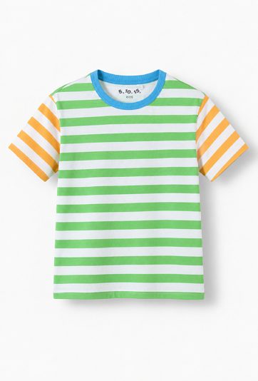 Bawełniany T-shirt w paski dla chłopca