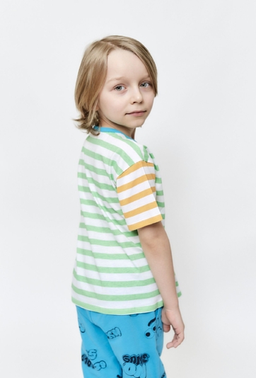 Bawełniany T-shirt w paski dla chłopca