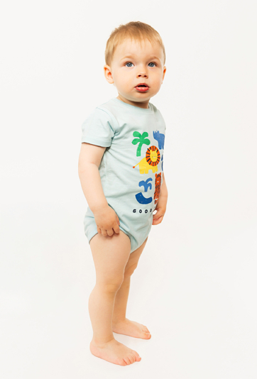 Body z krótkim rękawem z nadrukiem zwierzątek