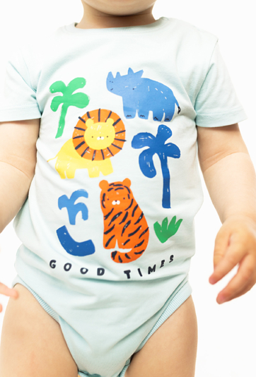 Body z krótkim rękawem z nadrukiem zwierzątek