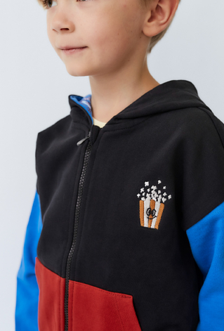 Czarna bluza chłopięca z kapturem i haftem - Limited Edition