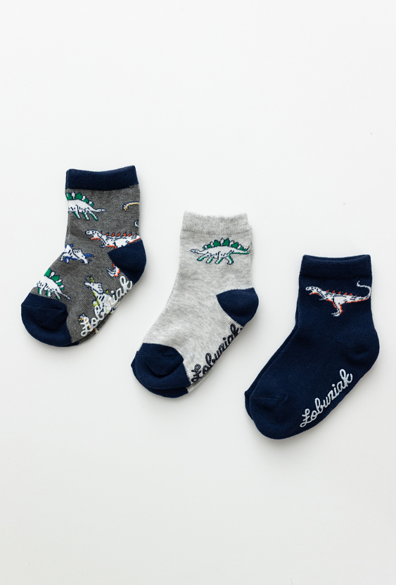 Skarpety chłopięce 3-pak w dinozaury