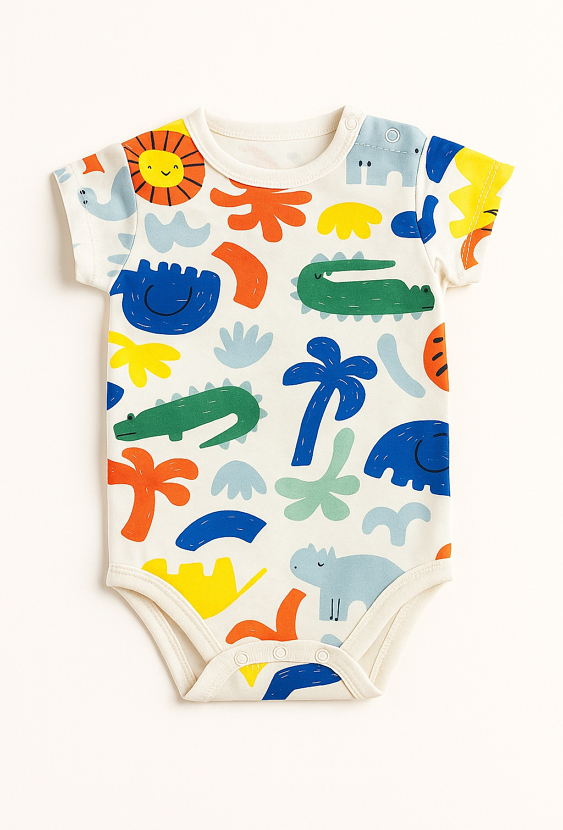 Body  krótkim rękawem w kolorowy print