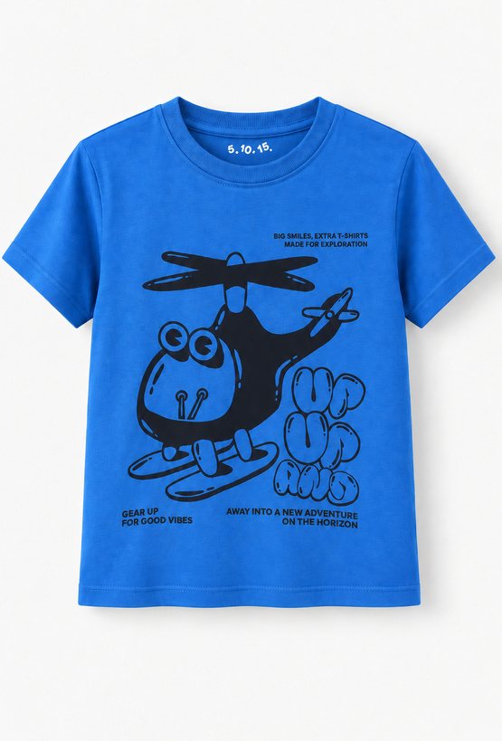 Chłopięcy t-shirt z nadrukiem helikoptera