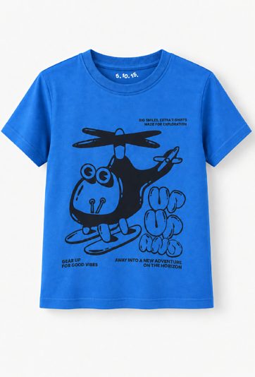 Chłopięcy t-shirt z nadrukiem helikoptera