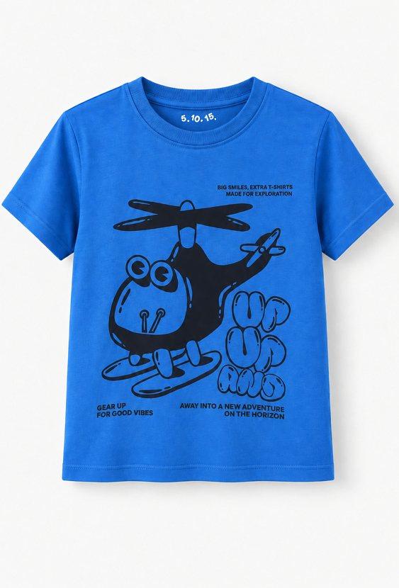 Chłopięcy t-shirt z nadrukiem helikoptera
