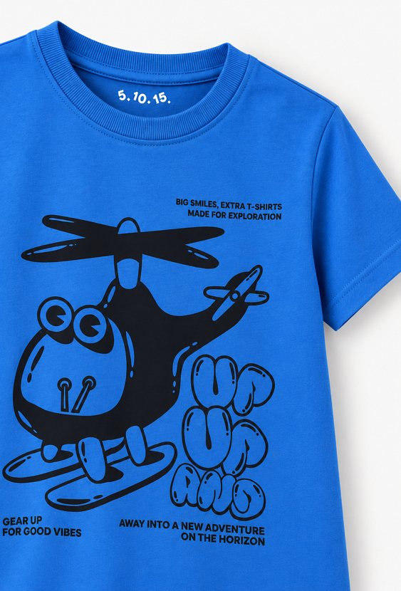 Chłopięcy t-shirt z nadrukiem helikoptera
