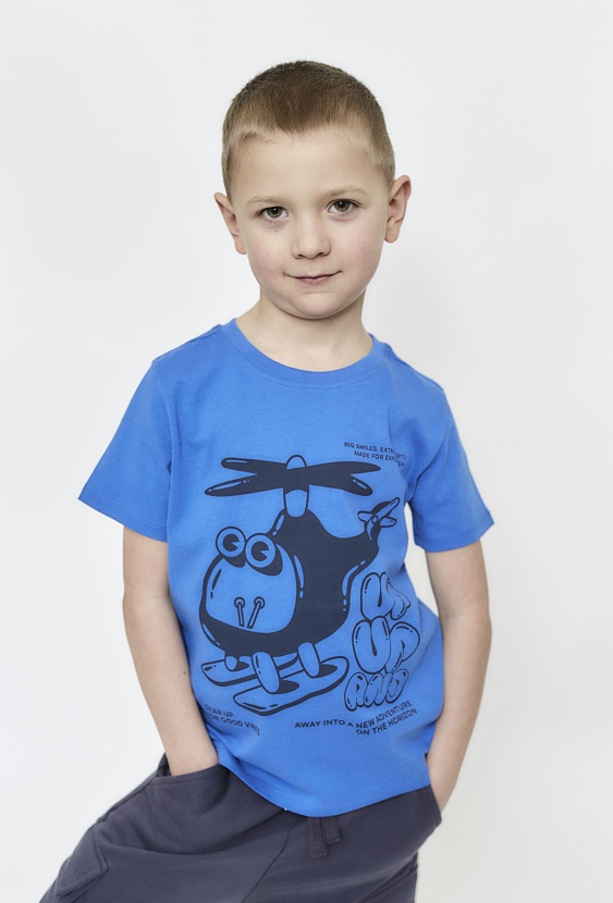 Chłopięcy t-shirt z nadrukiem helikoptera