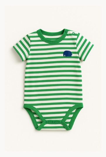Body w zielone paski ze słonikiem
