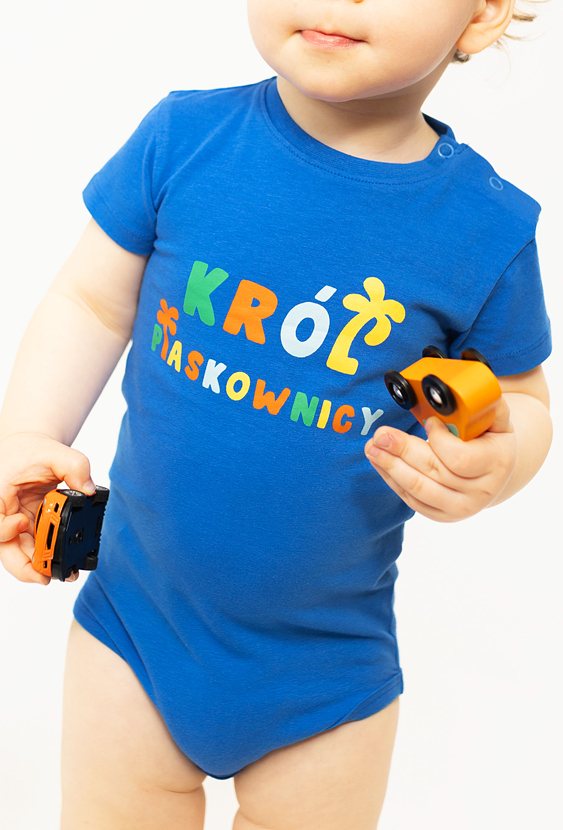 Niebieskie body z krótkim rękawem