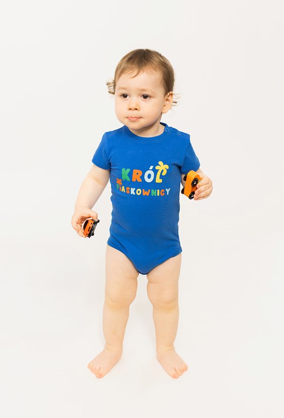 Niebieskie body z krótkim rękawem