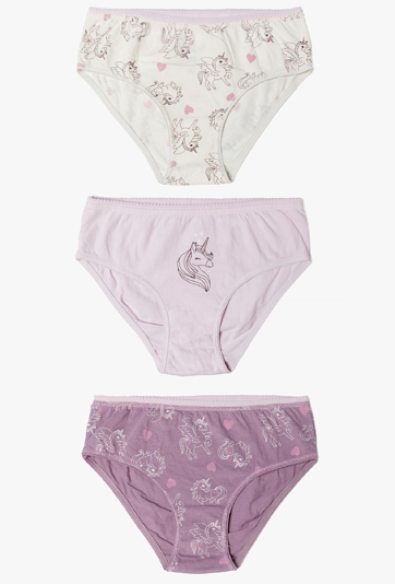 Bawełniane majtki dla dziewczynki 3pak - jednorożce - 5.10.15.