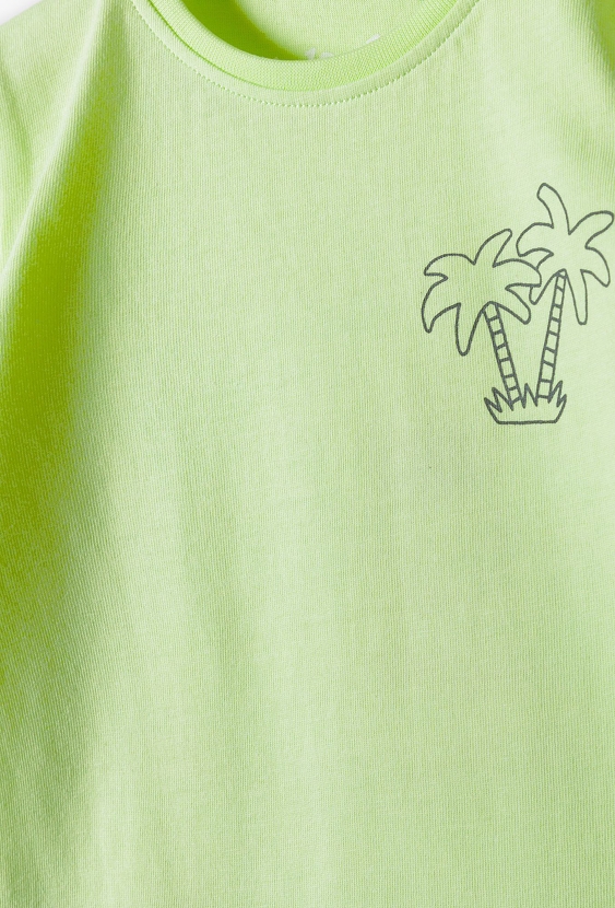 Bawełniany rampers niemowlęcy w biało seledynowe paski