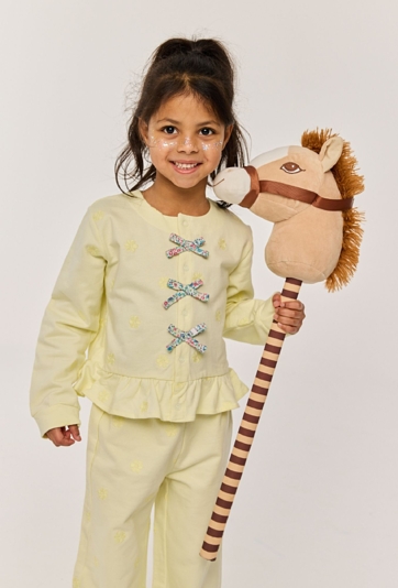 Żakiet rozpinany dla dziewczynki haftowane kwiatki