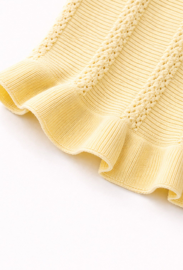 Dziewczęce spodnie swetrowe z ażurowym wzorem