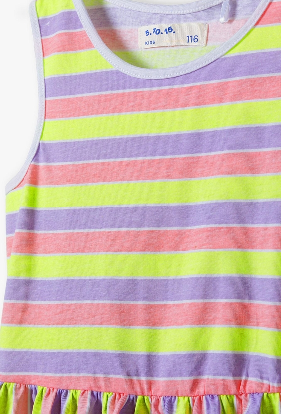 Sukienka bez rękawów w paski dla dziewczynki