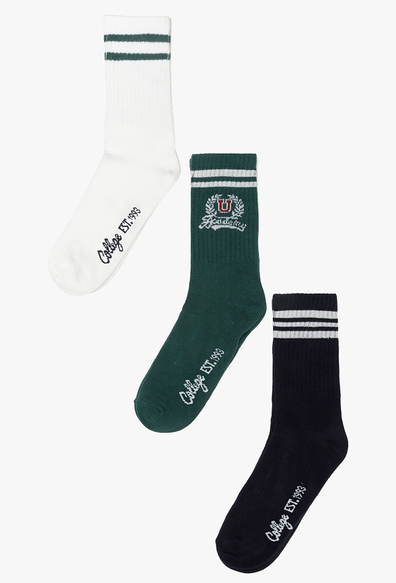 Długie skarpetki dziewczęce - zielone, granatowe, białe