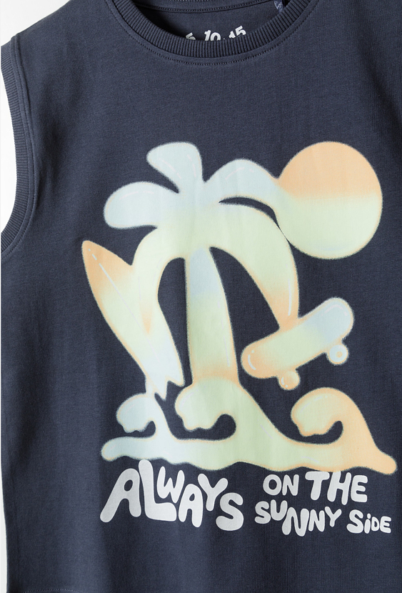 Koszulka bez rękawów chłopięca – „Always on the Sunny Side”