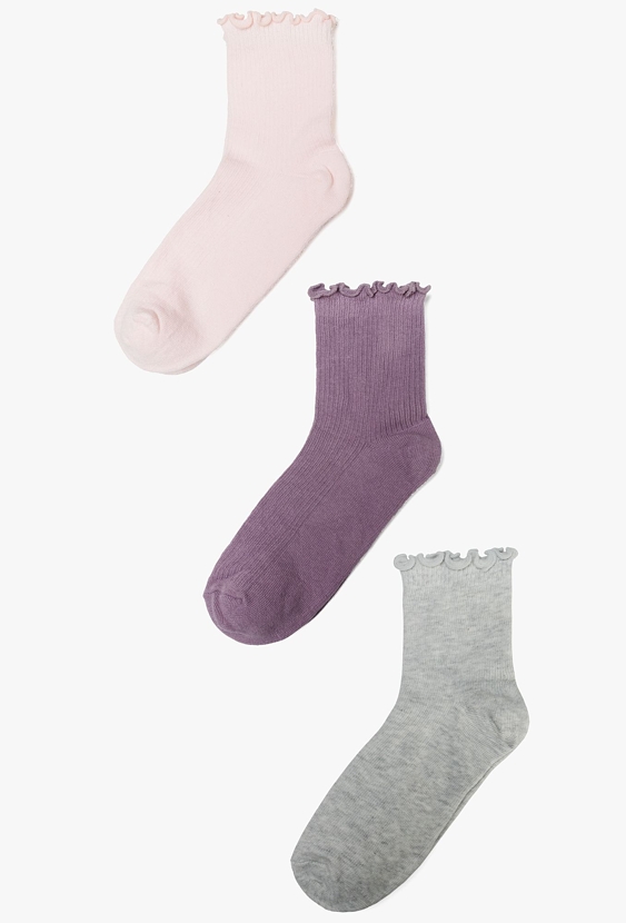 Skarpety dziewczęce - szare, różowe, fioletowe - 5.10.15.
