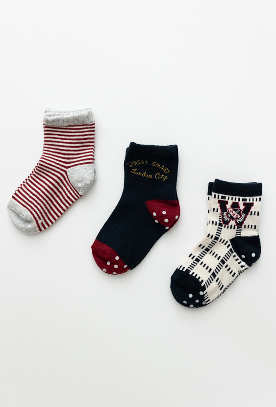 Skarpetki chłopięce 3-pak antypoślizgowe