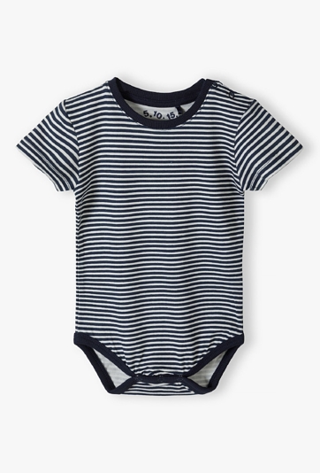 Body z krótkim rękawem - granatowo-białe paski - 5.10.15.