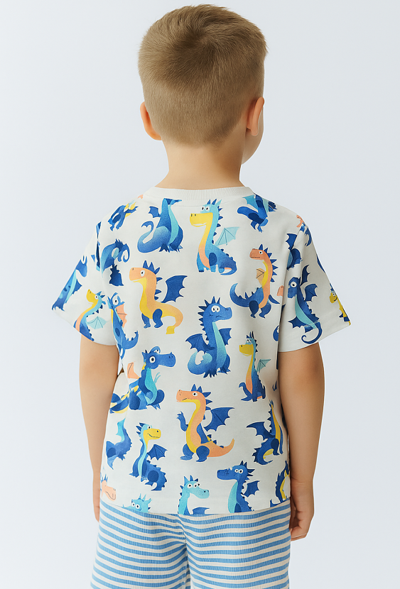 Koszulka chłopięca z krótkim rękawem – nadruk smoki