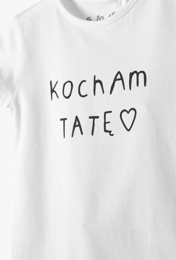 Body z krótkim rękawem z napisem „Kocham Tatę” dla dziewczynki
