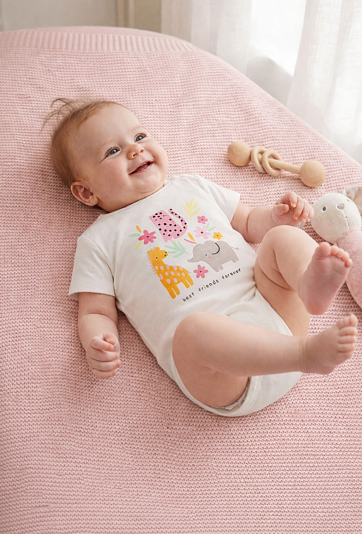 Body dziewczęce z krótkim rękawem i nadrukiem