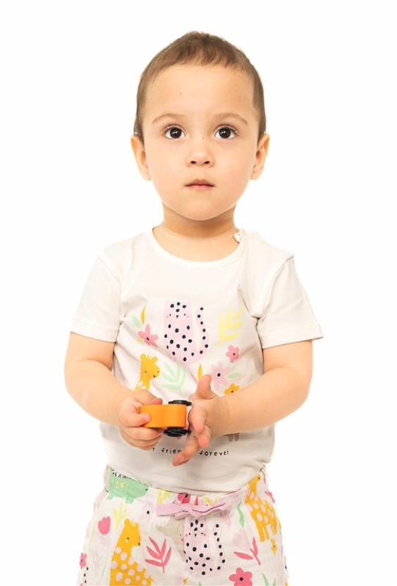 Body dziewczęce z krótkim rękawem i nadrukiem