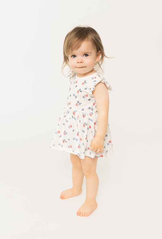 Body z doszytą spódniczką dla niemowląt – muszelki i koralowce