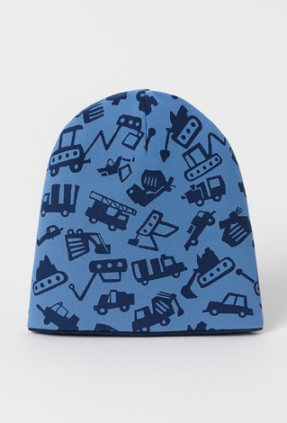 Cienka czapka chłopięca z motywem pojazdów