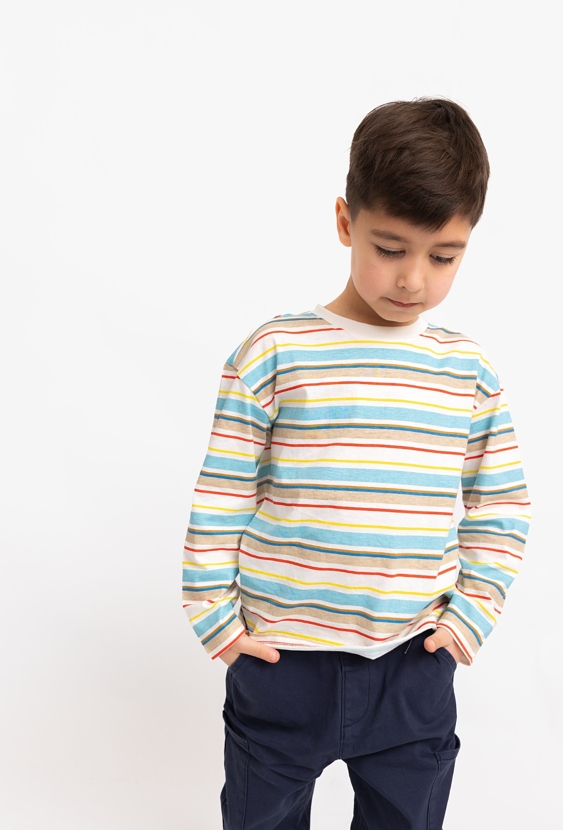 Bluzka chłopięca w paseczki – długi rękaw