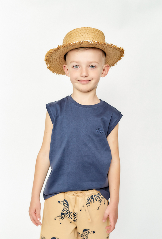 2-pak koszulek na lato - brązowa i granatowa