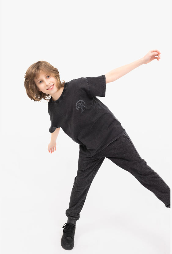 Spodnie dresowe z efektem sprania