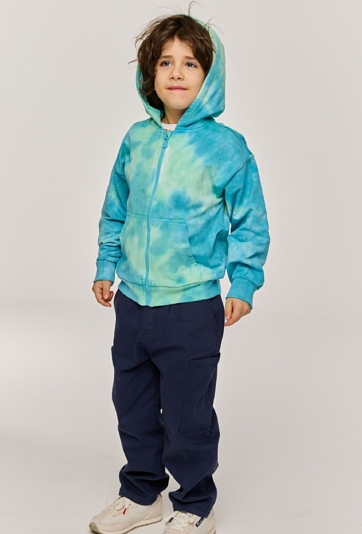 Bluza rozpinana tie-dye z kapturem dla chłopca