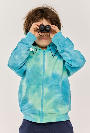 Bluza rozpinana tie-dye z kapturem dla chłopca