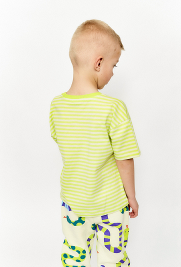 Chłopięcy t-shirt w jasnozielone paski