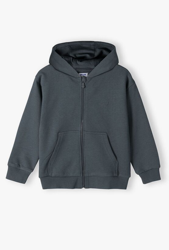 Bluza dresowa z kapturem - rozpinana grafitowa- Limited Edition