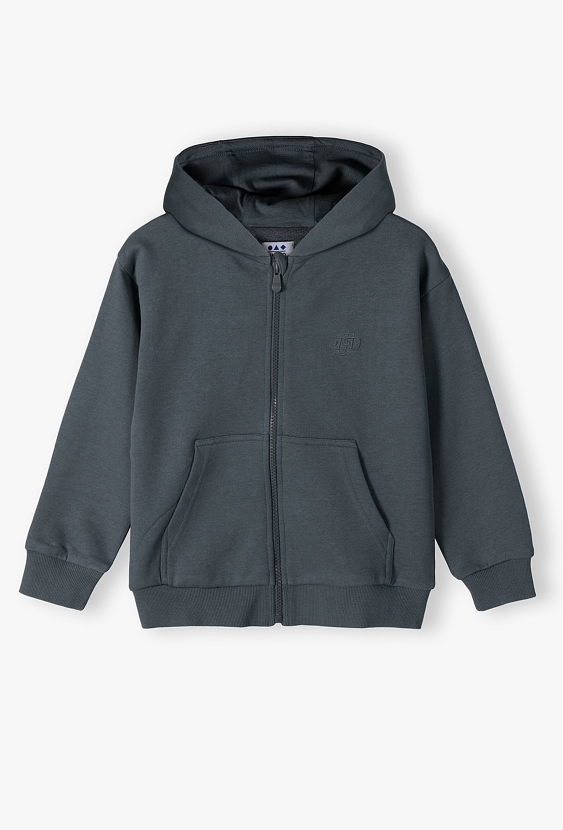 Bluza dresowa z kapturem - rozpinana grafitowa- Limited Edition